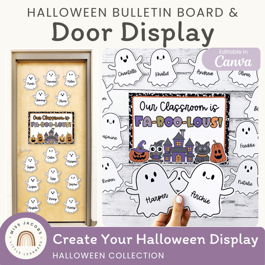 Halloween Ghost Door Decor & Bulletin Board Display