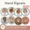 Hand Signals Posters - Boho Rainbow Neutrals Classroom Decor - Miss Jacobs Little Learners