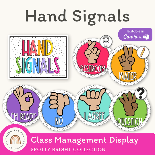Hand Signals Posters - Spotty Bright Decor