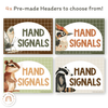 Hand Signals Posters - Woodland Theme Classroom Decor - Miss Jacobs Little Learners