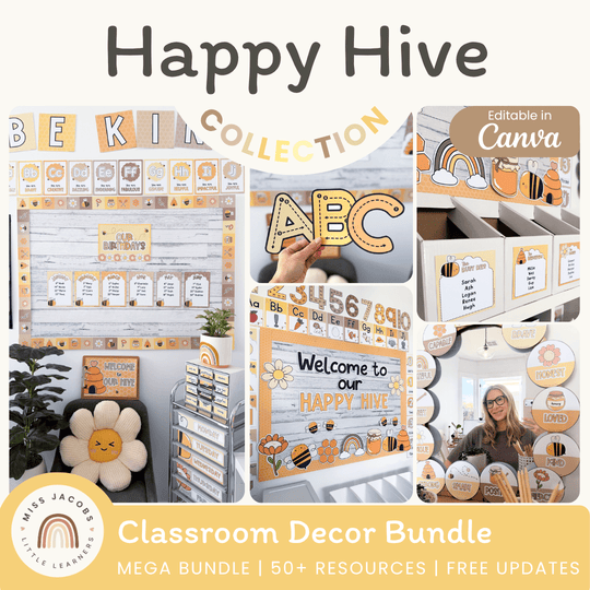 Happy Hive Theme Classroom Decor Bundle