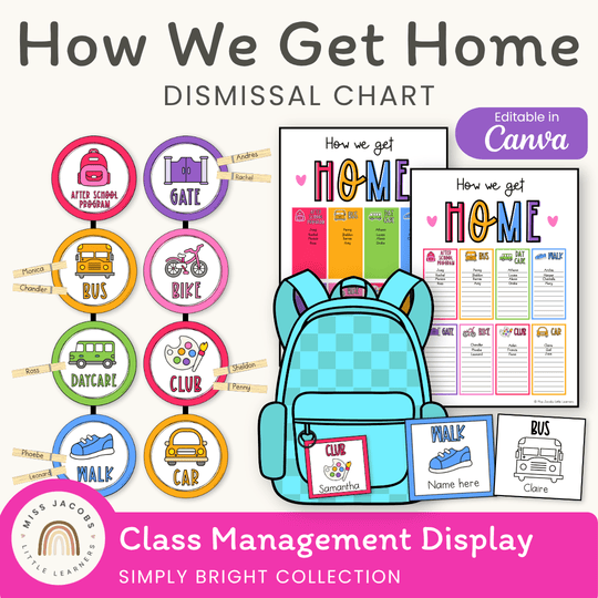 How We Get Home Dismissal Chart - Simply Bright Classroom Decor