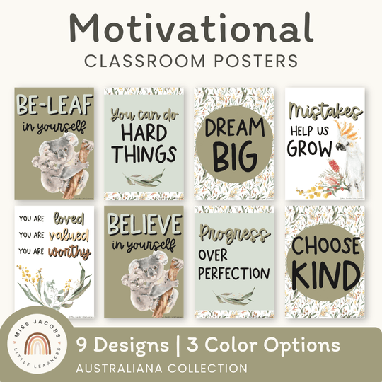 Inspirational Classroom Posters - Australiana Decor