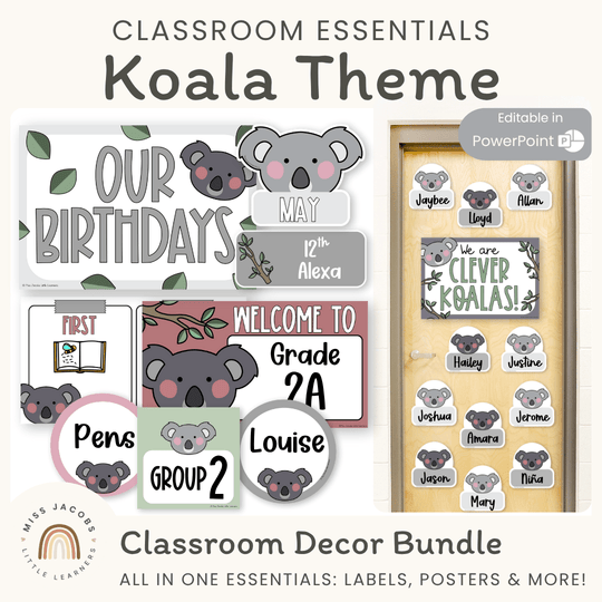 Koala Theme Classroom Essentials Decor Pack