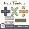 Large Math Symbols - Boho Plants Classroom Decor - Miss Jacobs Little Learners