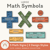 Large Math Symbols - Cute Jungle Animals Theme - Miss Jacobs Little Learners