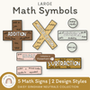 Large Math Symbols - Daisy Gingham Neutrals Decor - Miss Jacobs Little Learners