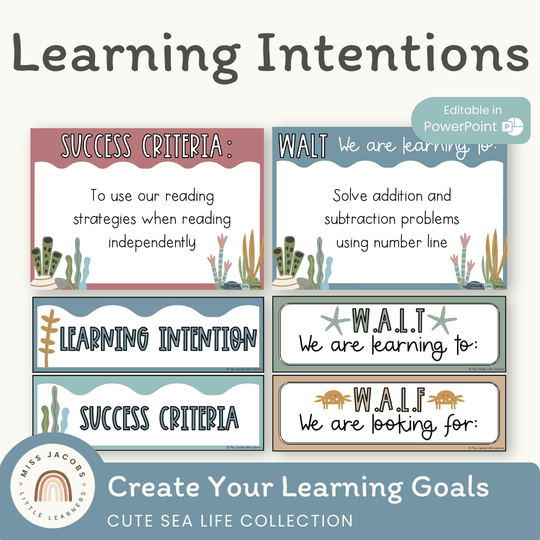 Learning Intention and Success Criteria Display - Cute Sea Life Decor