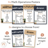 Math Operation Posters - Boho Plants Classroom Decor - Miss Jacobs Little Learners