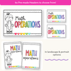 Math Operation Posters - Bright Theme - Miss Jacobs Little Learners