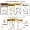 Math Operation Posters - Daisy Gingham Neutrals Decor - Miss Jacobs Little Learners