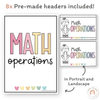 Math Operations Posters - Pastel Theme - Miss Jacobs Little Learners