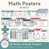 Math Posters Bundle - Rainbow Calm Colors - Miss Jacobs Little Learners