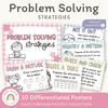 Math Problem Solving Strategies Posters - Daisy Gingham Pastels Theme - Miss Jacobs Little Learners