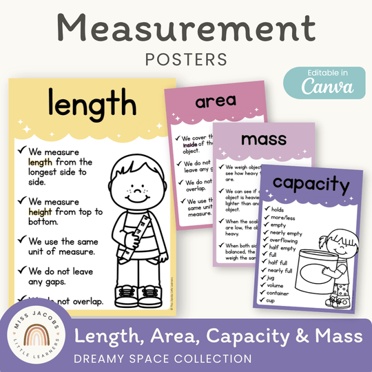 Measurement Posters - Dreamy Space Theme Classroom Decor