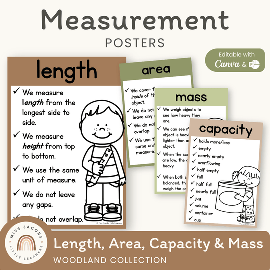Measurement Posters - Woodland Theme Classroom Decor