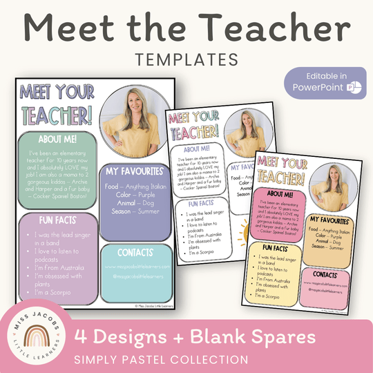 Meet the Teacher Template - Pastels