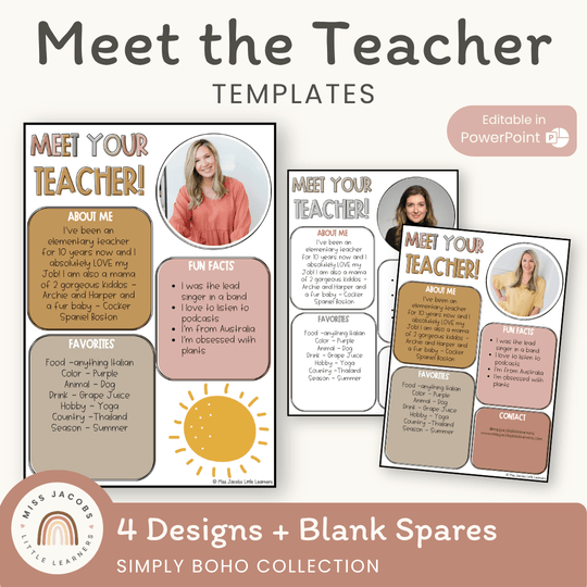 Meet the Teacher Template Simple Boho | Editable Classroom Decor