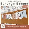 Modern Boho Vibes Editable Bulletin Board Banners | Neutral Toned Bunting - Miss Jacobs Little Learners