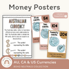Money Posters - Boho Neutrals Theme Classroom Decor - Miss Jacobs Little Learners