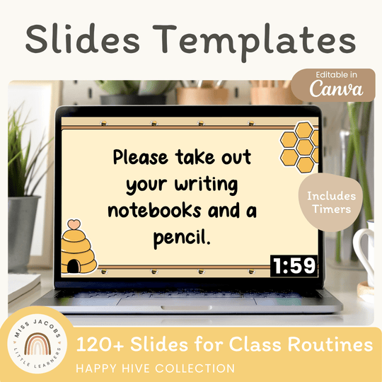 Morning Meeting Slides Template: Google, Canva, PPT - Happy Hive Classroom Decor