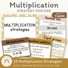 Multiplication Strategies Posters - Daisy Gingham Neutrals Classroom Decor - Miss Jacobs Little Learners