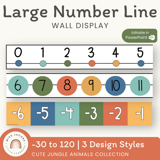 Number Line - Cute Jungle Animals Decor