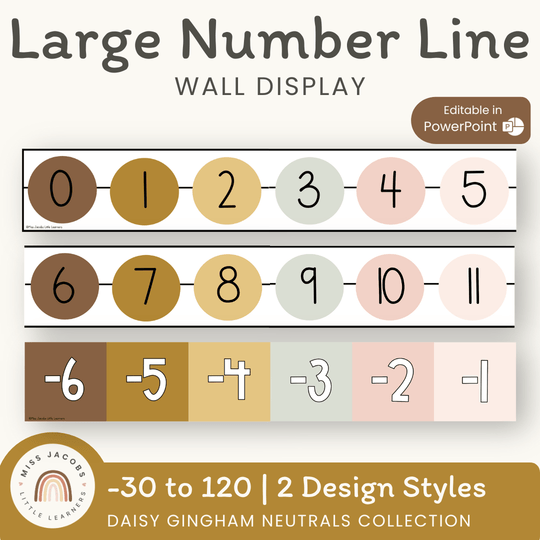 Number Line - Daisy Gingham Neutrals Decor