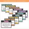 Parts of Speech Posters - Cutesy Composition Notebook English Decor - Miss Jacobs Little Learners