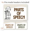 Parts of Speech Posters - Woodland Theme Classroom Decor - Miss Jacobs Little Learners
