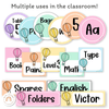 Pastel Hot Air Balloon Theme Classroom Essentials Decor Pack - Miss Jacobs Little Learners