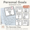 Personal Goals - Student Reminder Slips - Miss Jacobs Little Learners