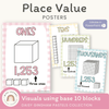 Place Value Posters - Base 10 Blocks - Daisy Gingham Pastels Theme - Miss Jacobs Little Learners