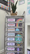 Teacher Trolley Labels - Cutesy Composition Notebook Classroom Decor - Miss Jacobs Little Learners