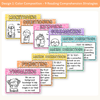 Reading Comprehension Strategies Posters - Cutesy Composition Notebook English Decor - Miss Jacobs Little Learners