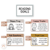 Reading Goals Posters | Neutral Toned Classroom Decor - Miss Jacobs Little Learners