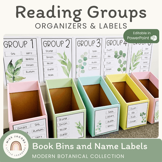 Reading Group Organizers & Labels - Botanical Farmhouse Decor