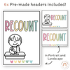 Recount Posters - Pastel Classroom Theme - Miss Jacobs Little Learners