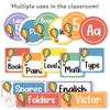 Retro Hot Air Balloon Theme Classroom Essentials Decor Pack - Miss Jacobs Little Learners