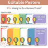 Retro Hot Air Balloon Theme Classroom Essentials Decor Pack - Miss Jacobs Little Learners