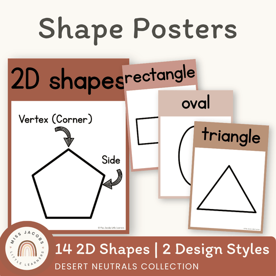 Shape Posters | DESERT NEUTRALS | Boho Vibes Classroom Decor