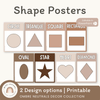Shape Posters | Ombre Neutrals Calm Classroom Decor | Editable - Miss Jacobs Little Learners