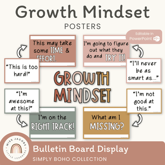 Simple Boho Modern Growth Mindset Display