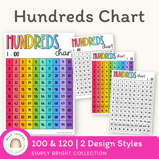 Simple Brights Hundreds Chart