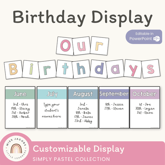 Simple Pastels Birthday Display