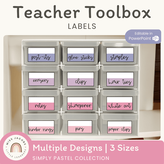 Simple Pastels Teacher Toolbox Labels