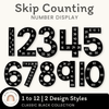 Skip Counting Large Number Display 1 - 12 | Black Basics Classroom Decor - Miss Jacobs Little Learners