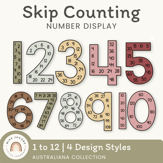Skip Counting Large Number Display - Australiana Decor