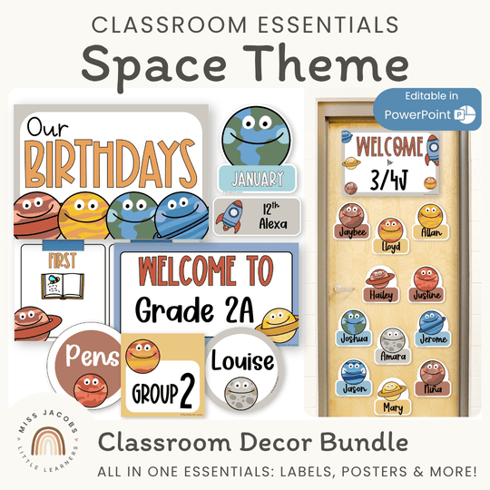Space Theme Classroom Essentials Decor Pack