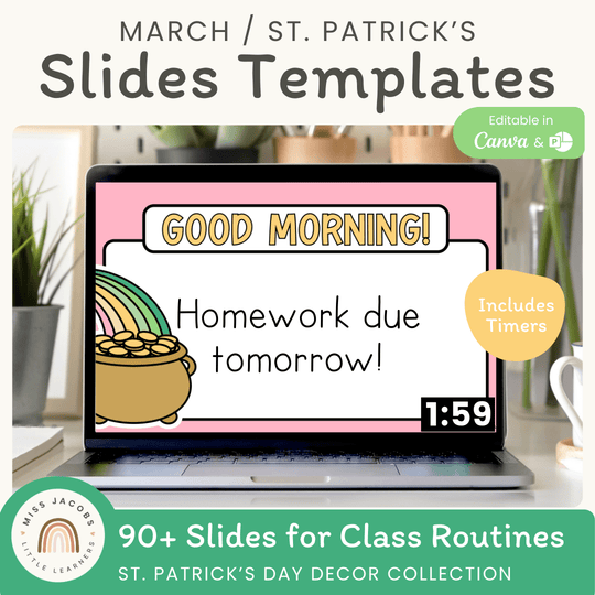 St. Patrick’s Day Morning Meeting Slides Templates: Google, Canva, PPT